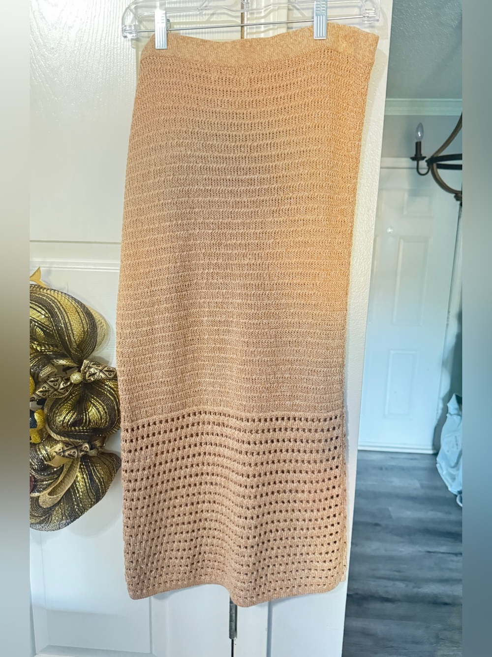 Nine West beige Knit Midi Skirt. Large. New with tags - Picture 2 of 3